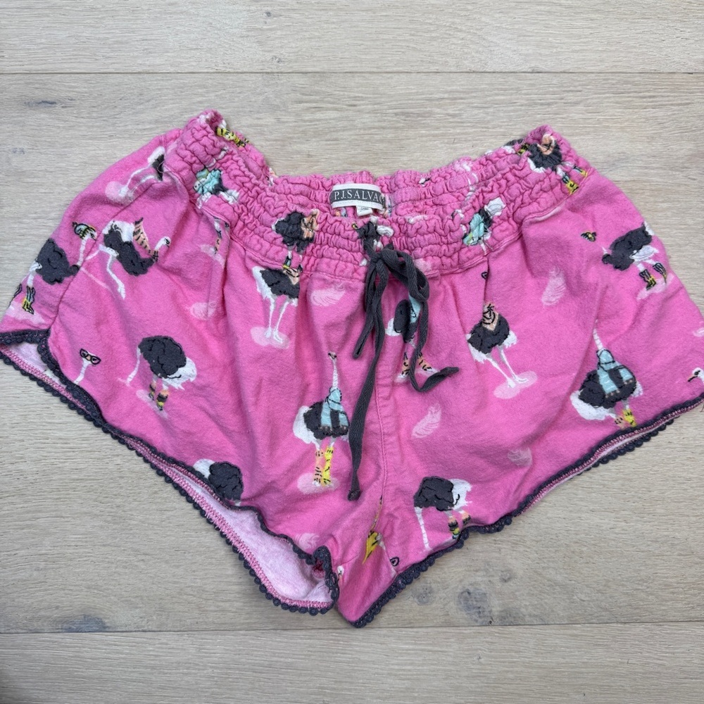 P.J. Salvage Pink Ostrich Print Shorts